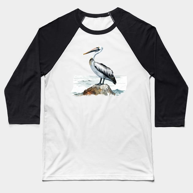 Pelican Art Baseball T-Shirt by zooleisurelife